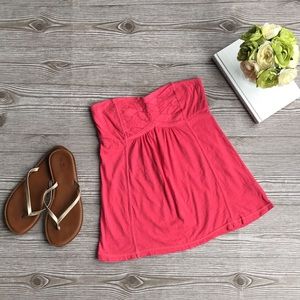 American Eagle Pink Strapless Top